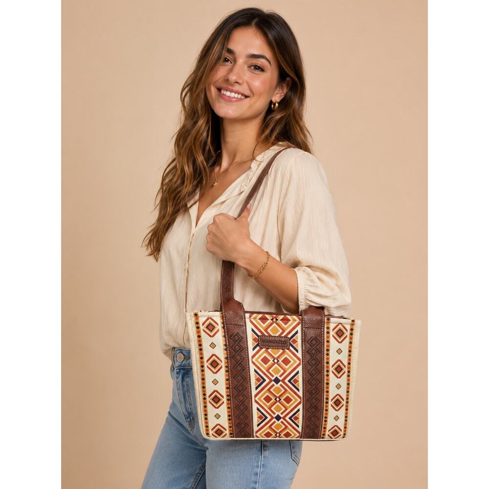 Wan&Kelo Tote Bag Western Purses Women's Shoulder Boho Aztec Handbags Wide Strap